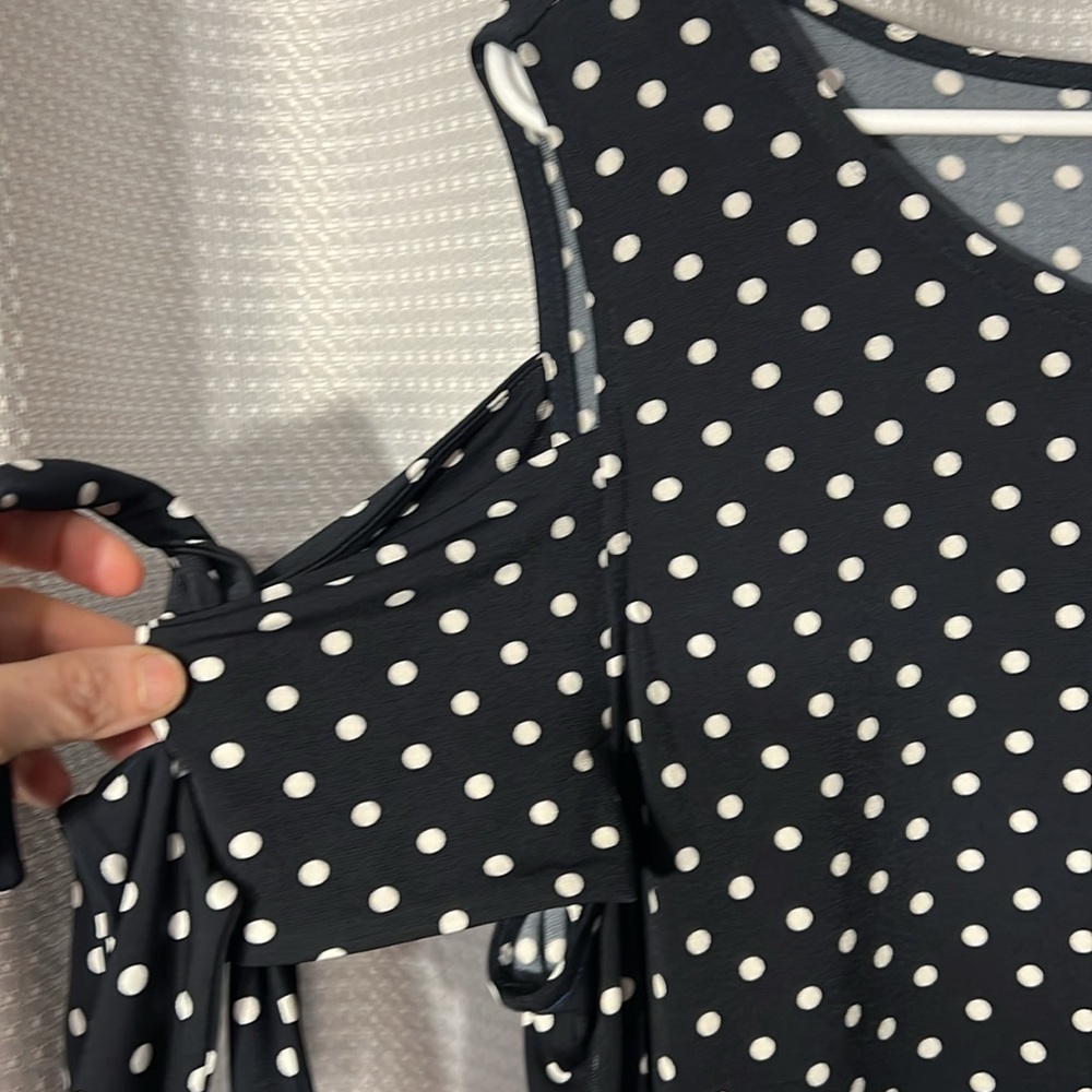 NWT Versona Black with White polka dot Shift dress size XL - Picture 4 of 11